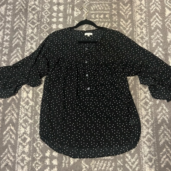 Max Studio Black Polka Dot Women's Top size M (i130) - Picture 8 of 12